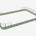 3D Modell Hockeyplatz (Plastik, Gitter hinter dem Tor 21x14) (7933) - Vorschau