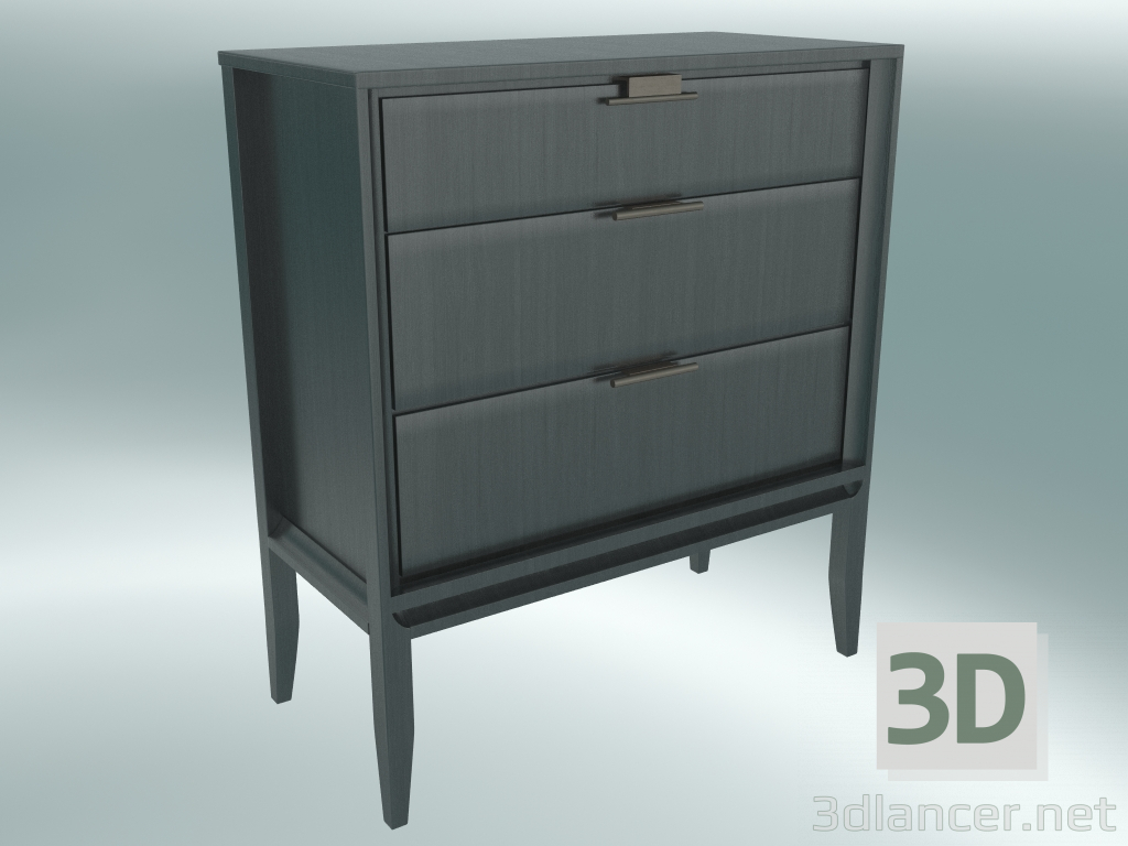 modèle 3D Commode à 3 tiroirs (Chêne gris) - preview