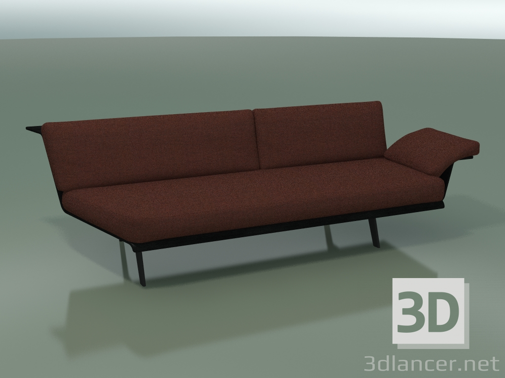 modello 3D Modulo angolare doppio Lounge 4411 (135 ° a destra, Nero) - anteprima