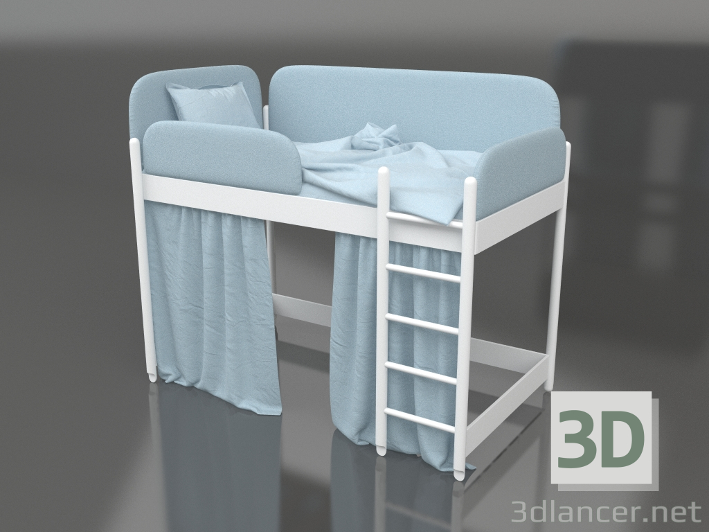 modèle 3D Lit enfant mezzanine - preview