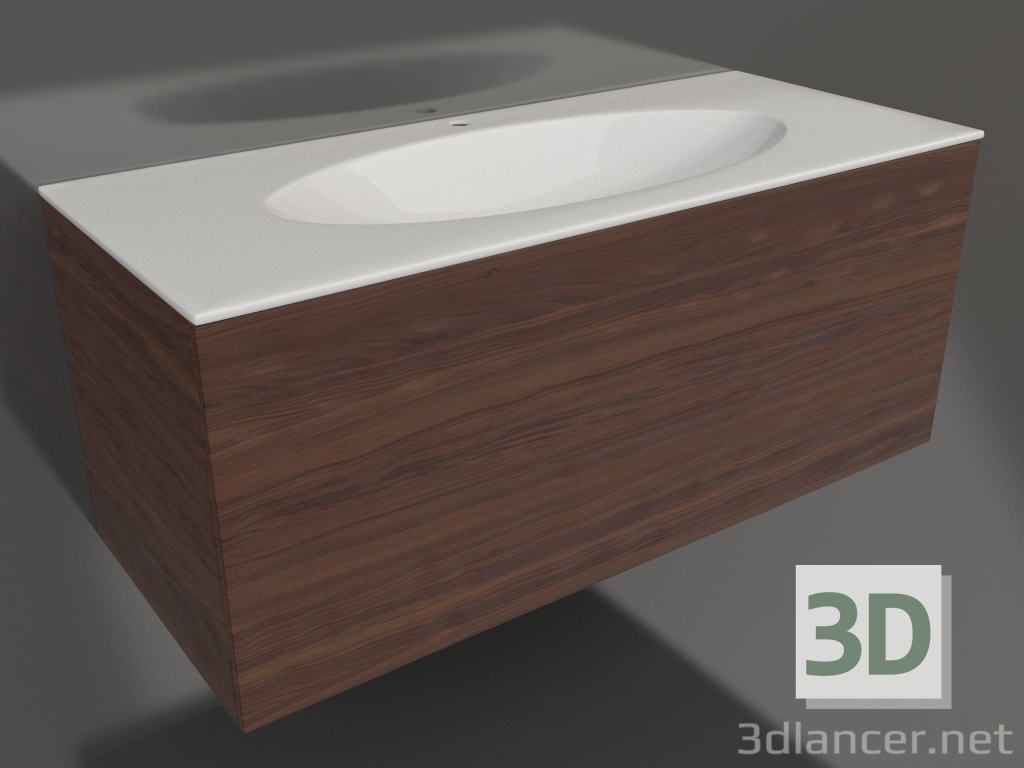 3D modeli Asma dolap 120 cm - önizleme