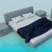 Modelo 3d Uma cama, gavetas e armários em kit - preview