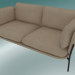 3d model Sofa Sofa (LN2, 84x168 H 75cm, Warm black legs, Leather - Silk aniline) - preview