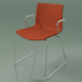 3D modeli Sandalye 0327 (kolçaklı raylarda, ön kaplamalı, tik görünümlü) - önizleme