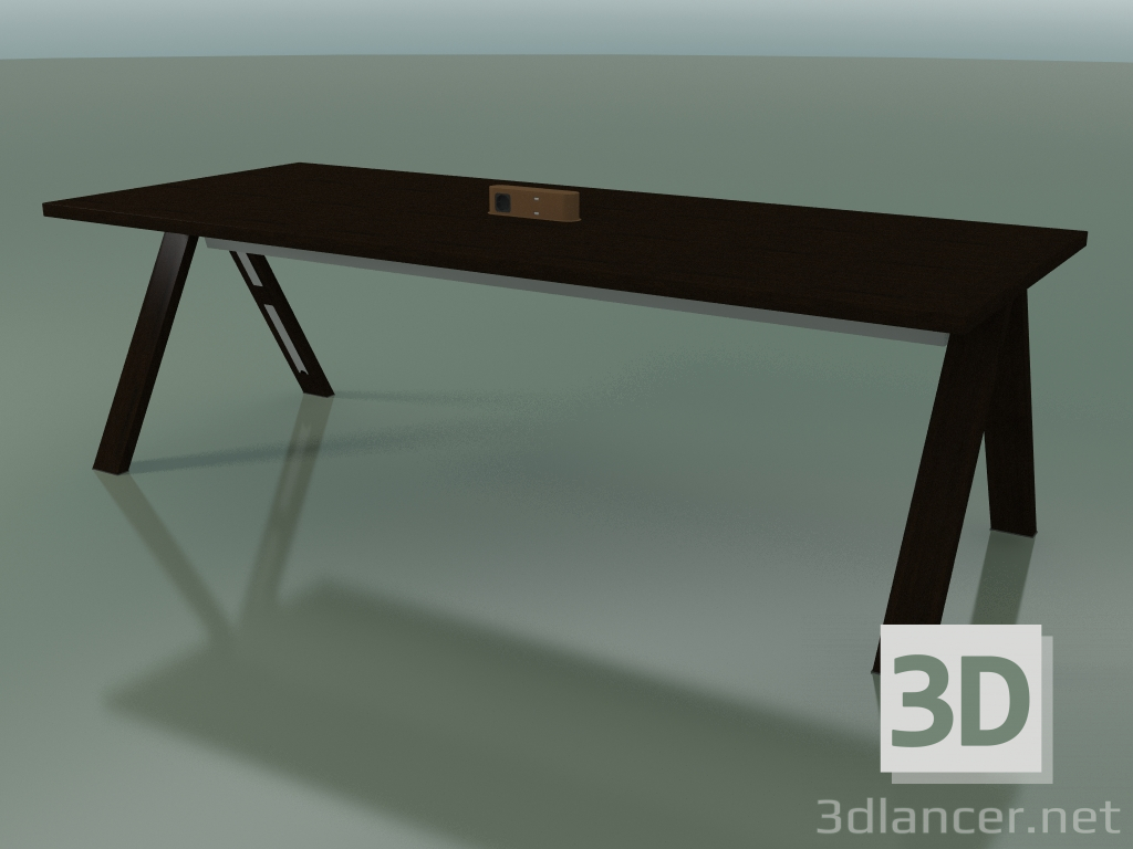 modello 3D Tavolo con piano da ufficio 5032 (H 74 - 240 x 98 cm, wengè, composizione 2) - anteprima