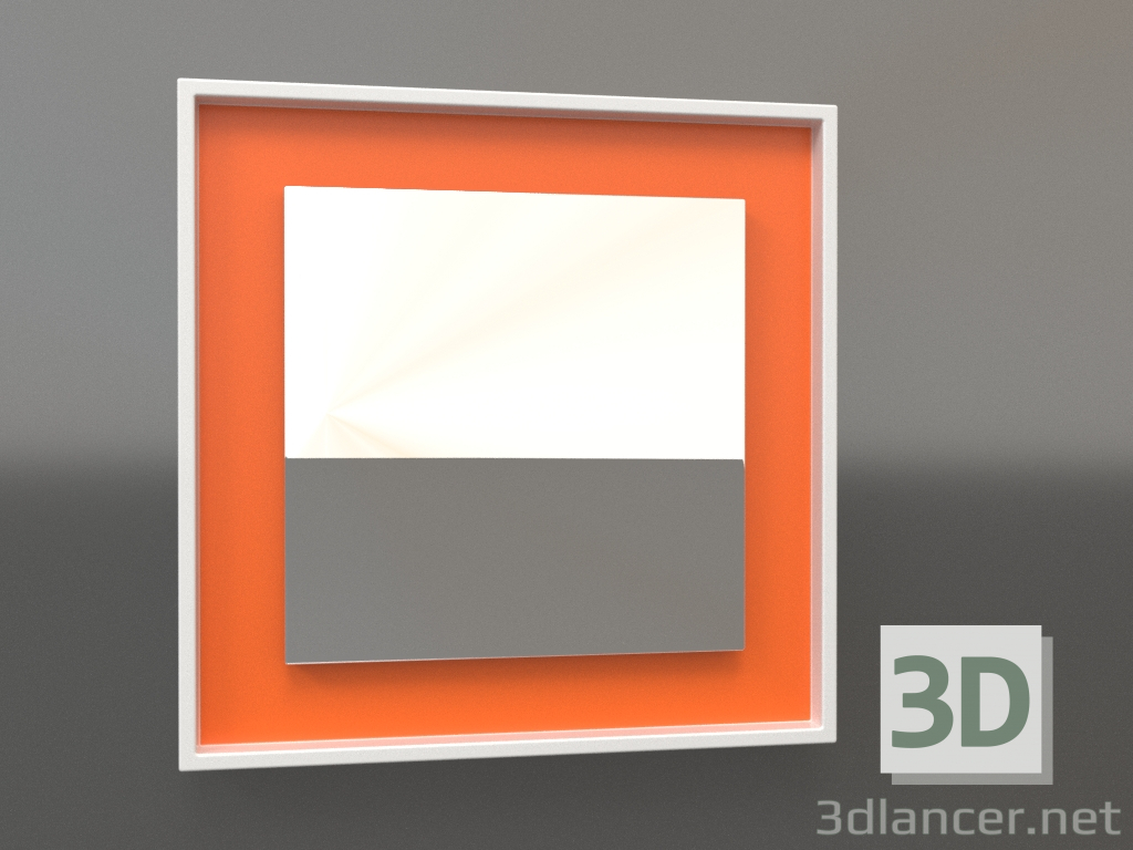 3d model Mirror ZL 18 (400x400, white, luminous bright orange) - preview
