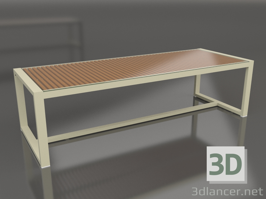 modello 3D Tavolo da pranzo con piano in vetro 268 (Oro) - anteprima