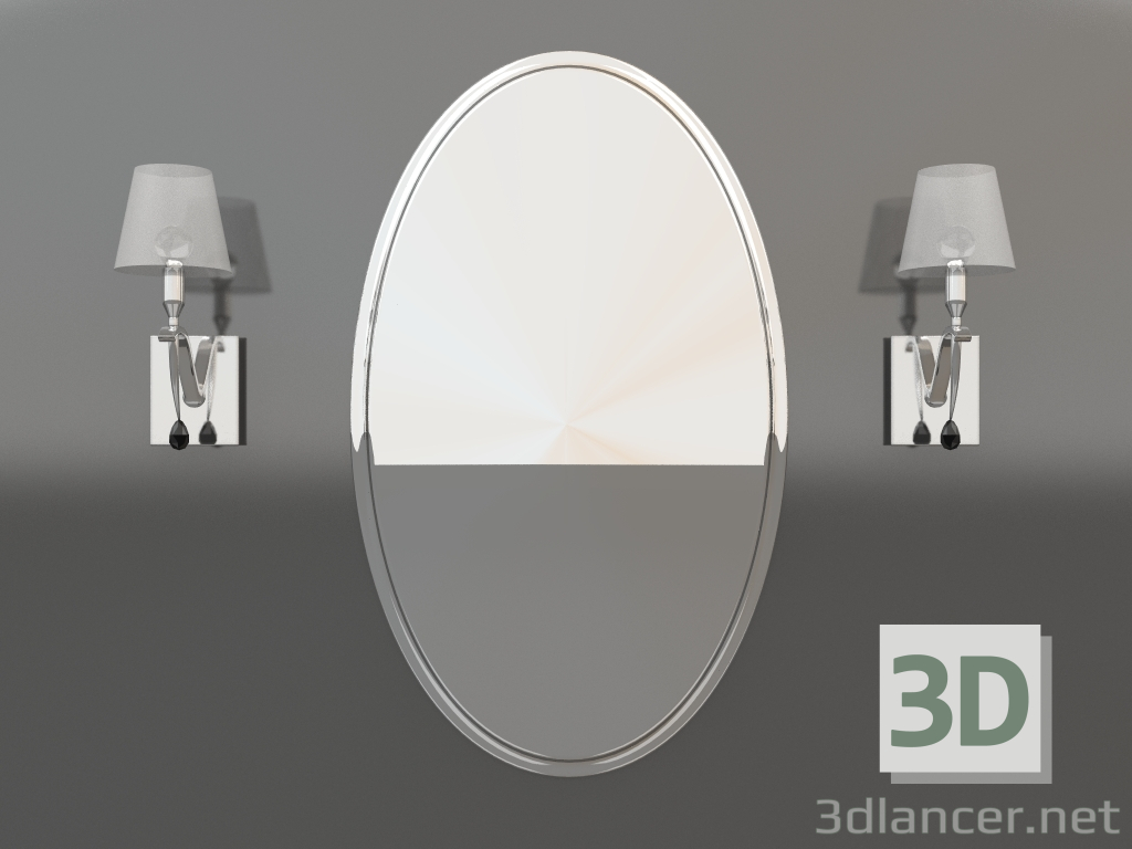 modèle 3D Miroir 100x60cm - preview