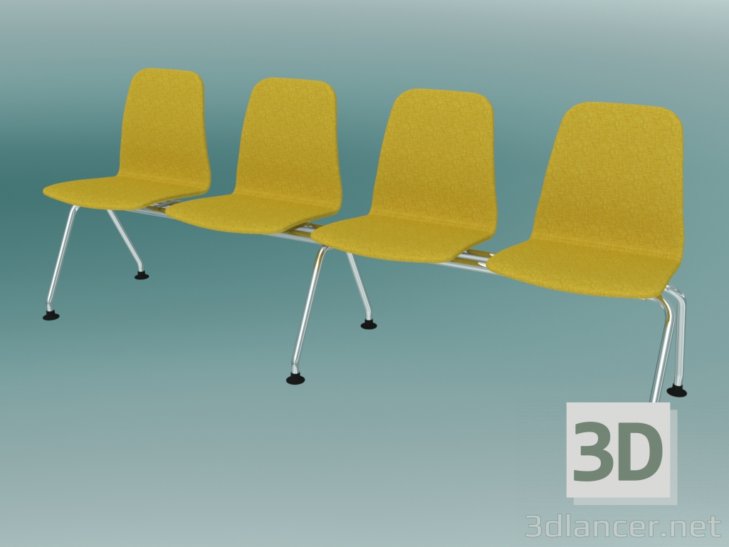 3d model Four-seater bench (K41L4) - preview