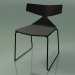3d model Stackable chair 3711 (on a sled, with a pillow, Black, V39) - preview
