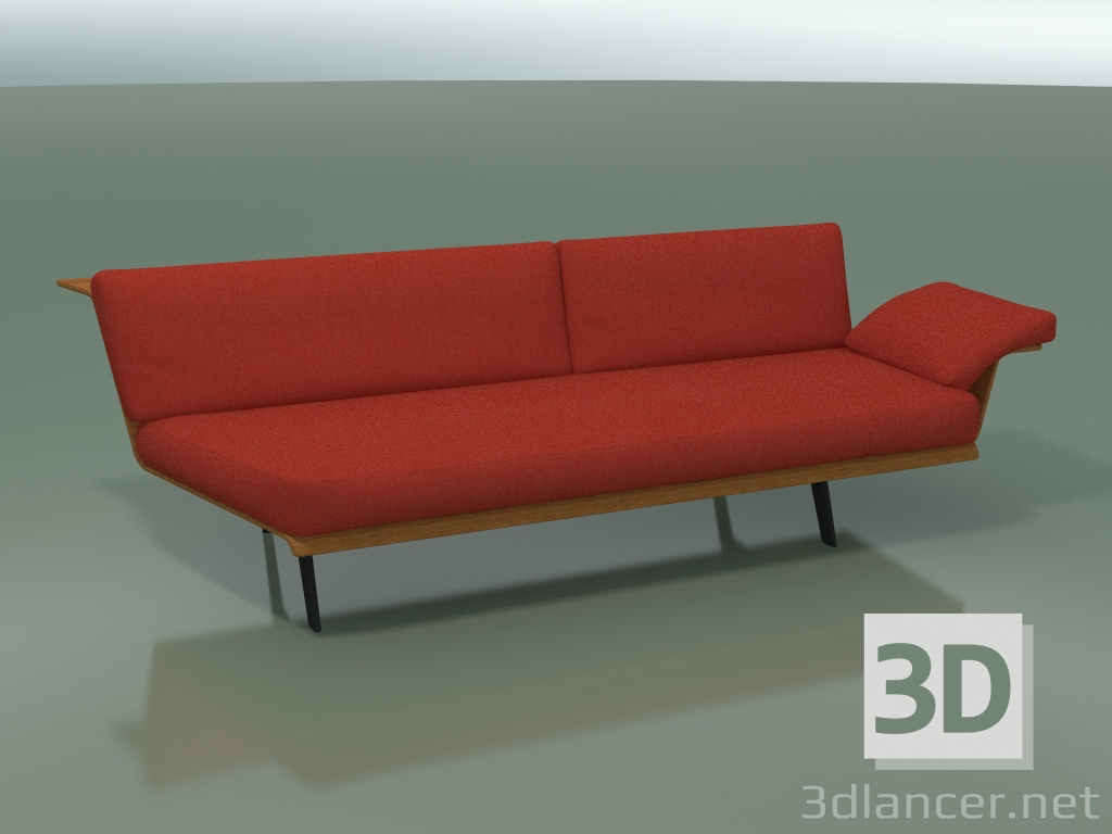 modello 3D Modulo angolare doppio Lounge 4411 (135 ° a destra, effetto Teak) - anteprima