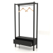 3d model Hanger in the hallway with a cabinet (with an open drawer, 800x300x1600, wood black) - preview