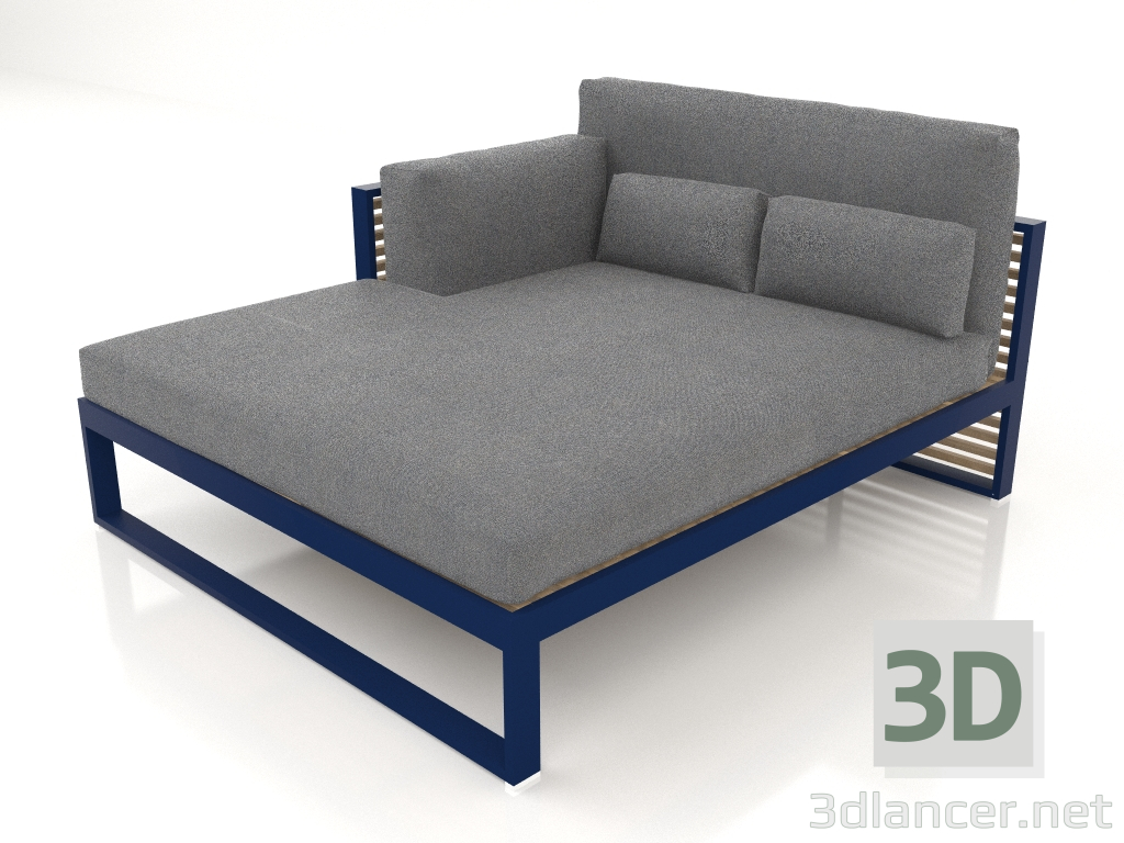 modèle 3D Canapé modulable XL, section 2 gauche, dossier haut (Bleu nuit) - preview