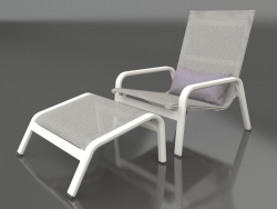 Кресло отдыха с высокой спинкой и пуф (Agate grey)