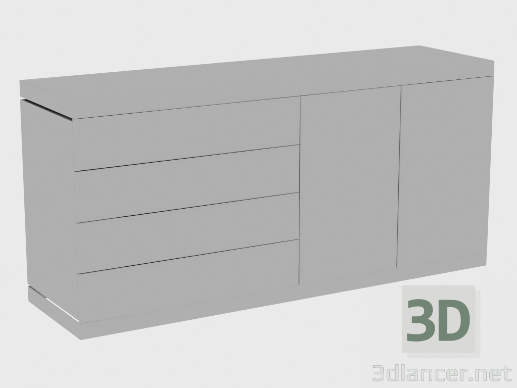 3D Modell Schrank BAKU CABINET LEDER (180x50xH84) - Vorschau