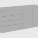 3d модель Шафка BAKU CABINET LEATHER (180x50xH84) – превью