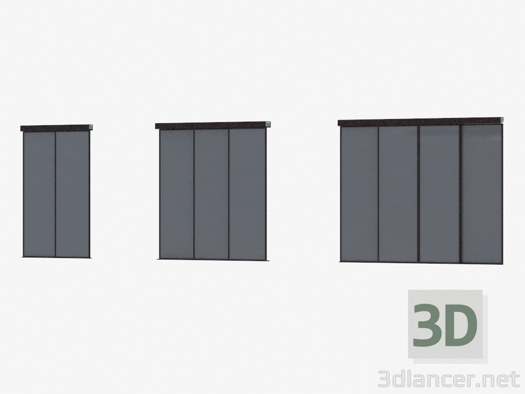 3D Modell Raumteiler von A6 (dunkelbraun dunkel silber) - Vorschau