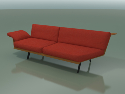 Modul eckige Doppel Lounge 4412 (135 ° links, Teak-Effekt)