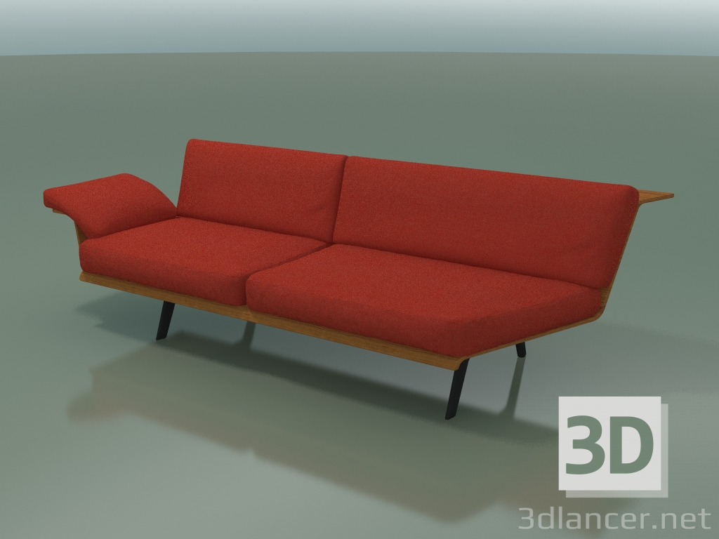 modèle 3D Module angulaire double Lounge 4412 (135 ° gauche, effet teck) - preview