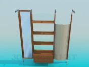 Coat rack with shelves