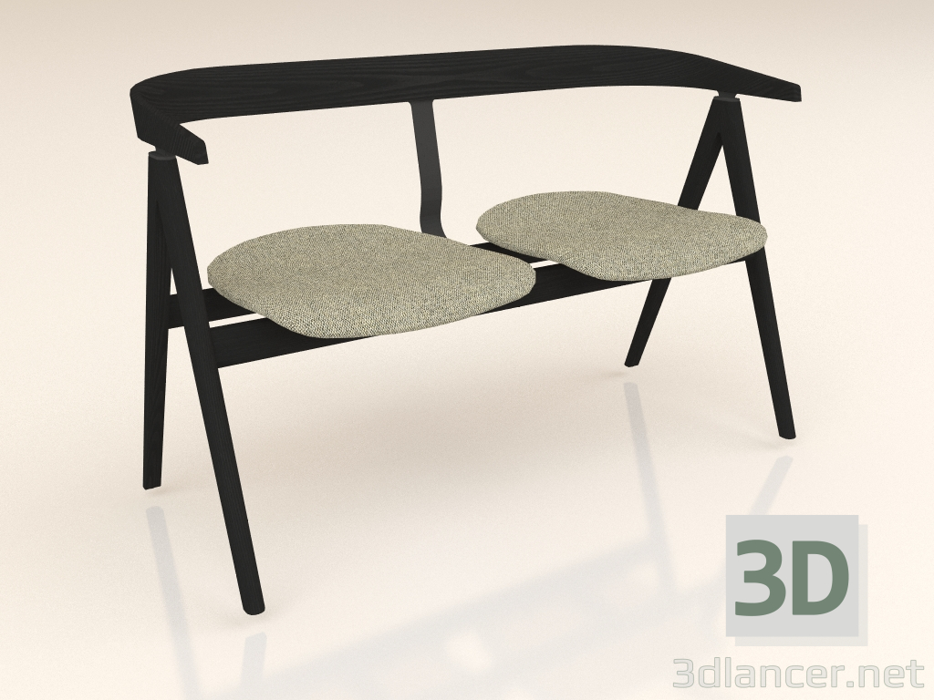 3d model Upholstered bench Ava (dark) - preview