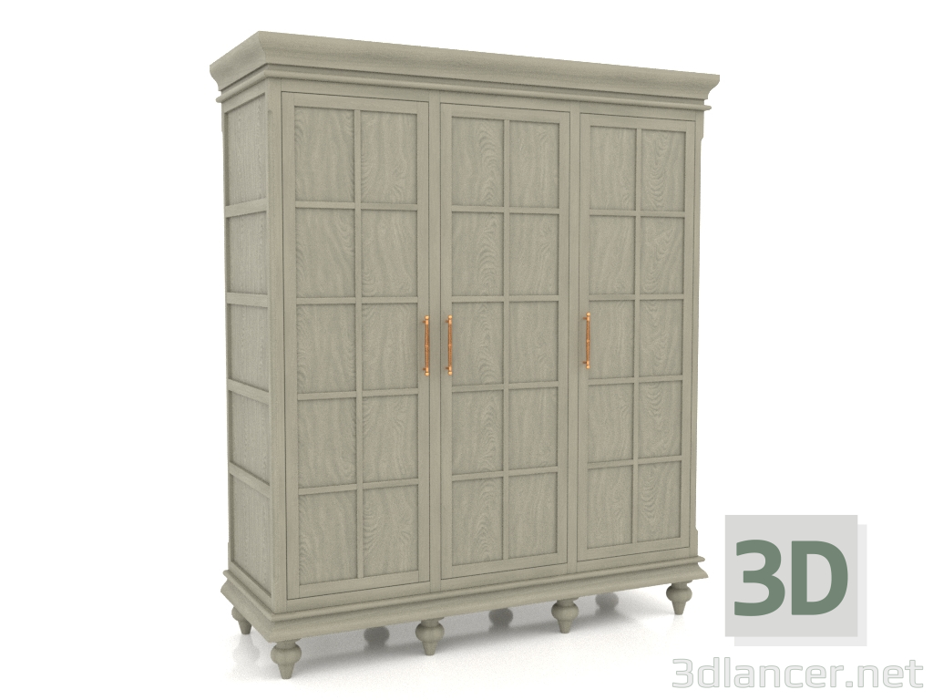 3d model Wardrobe (3 sections) - preview