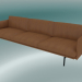 3d model Contorno del sofá de 3.5 plazas (cuero de coñac refinado, negro) - vista previa