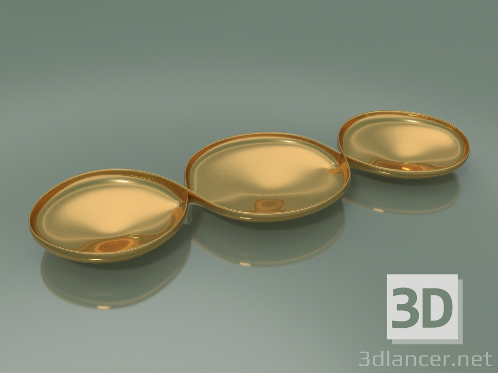 3D Modell Schüssel Salsiera (Gold) - Vorschau
