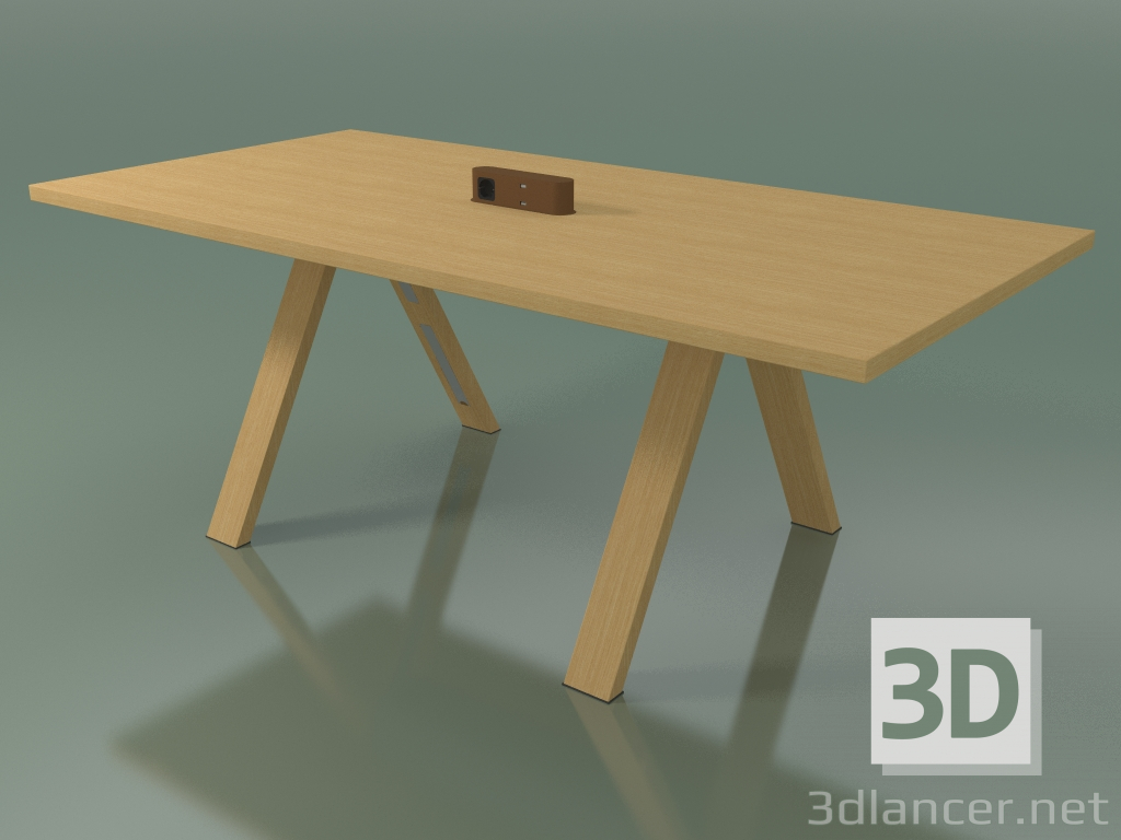 3D Modell Tisch mit Büroarbeitsplatte 5033 (H 74 - 200 x 98 cm, natürliche Eiche, Zusammensetzung 1) - Vorschau