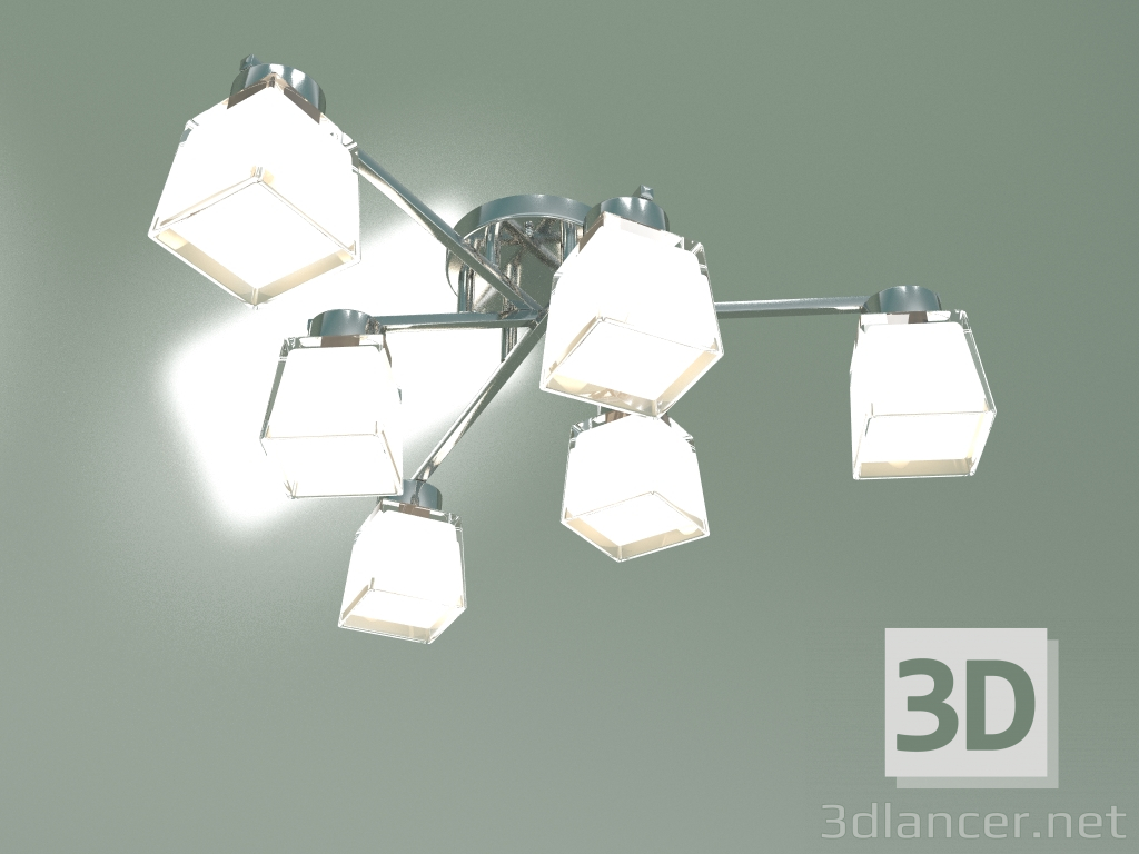 modello 3D Lampadario a soffitto Delfi 30162-6 (cromo) - anteprima