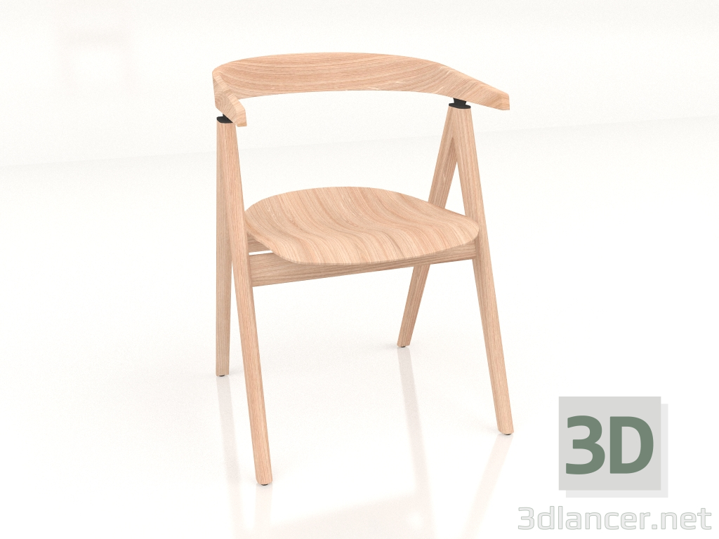 modèle 3D Chaise Ava (claire) - preview