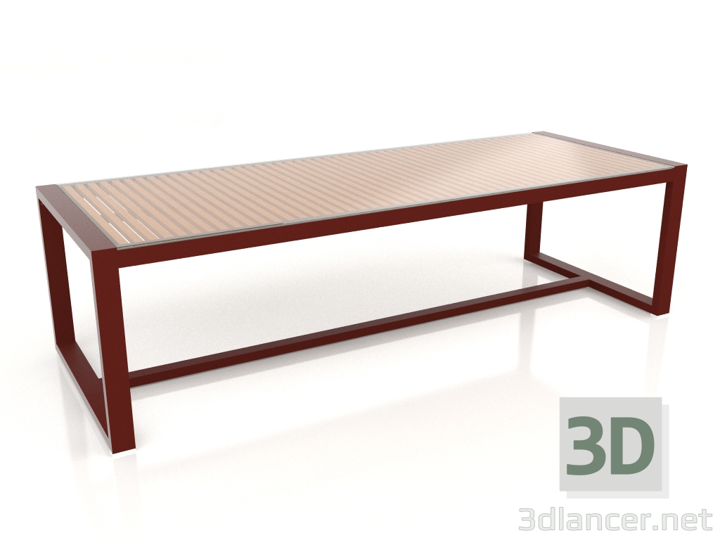 modèle 3D Table à manger avec plateau en verre 268 (Rouge vin) - preview