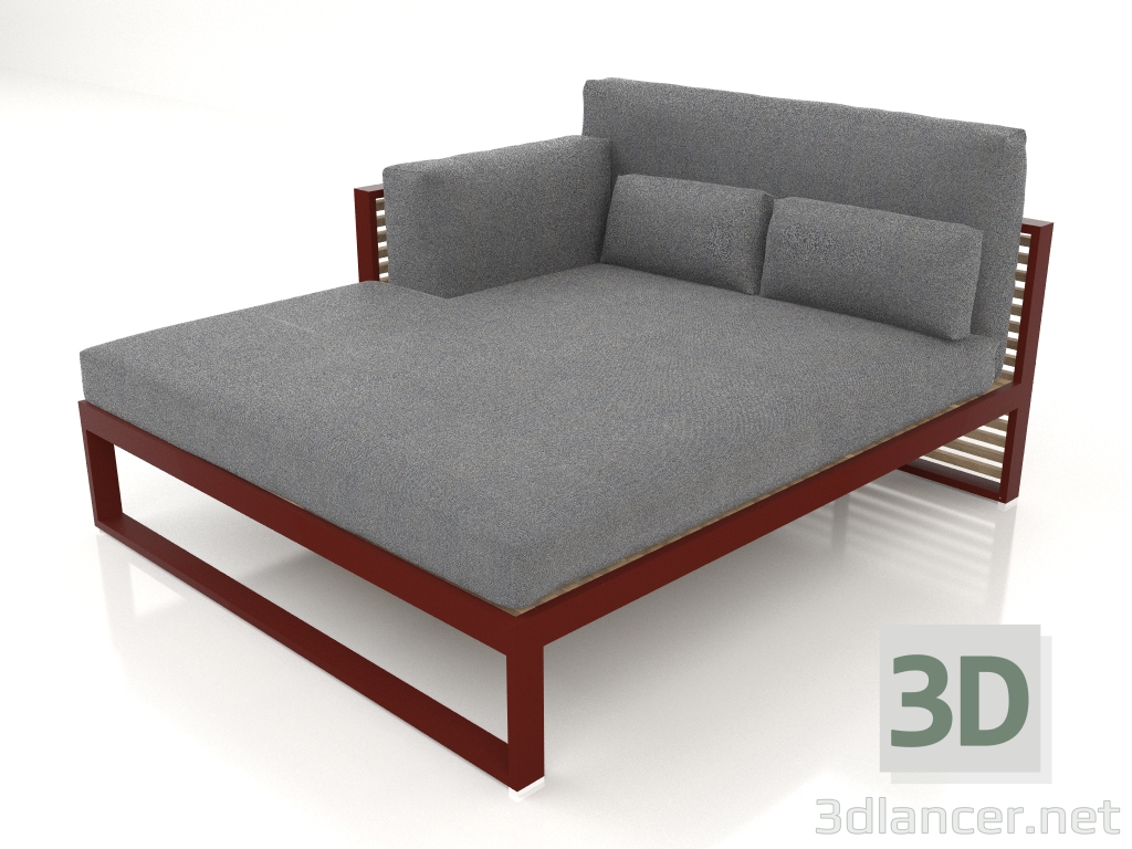 3D modeli XL modüler kanepe, sol bölüm 2, yüksek arkalık (Şarap kırmızısı) - önizleme