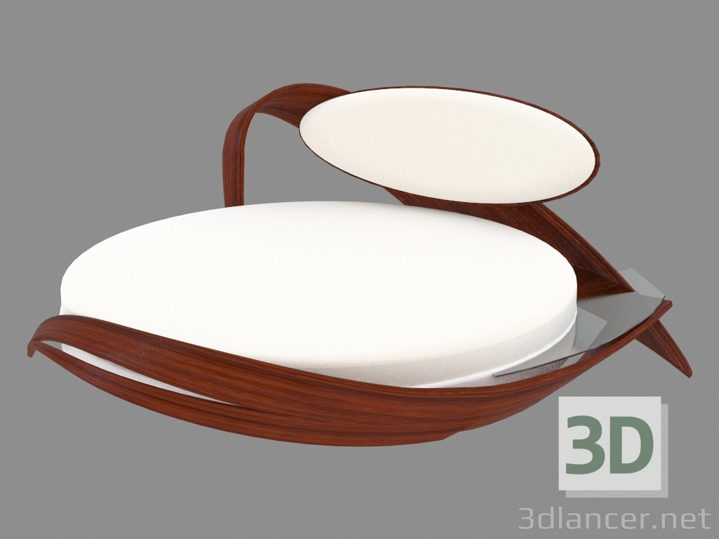 3D Modell Doppelbett rund - Vorschau