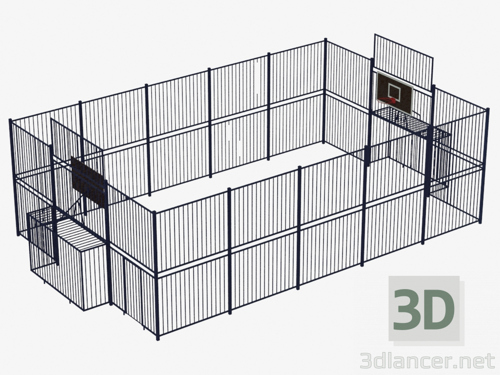 3D modeli Spor alanı çitleri (14 × 8) (7939) - önizleme