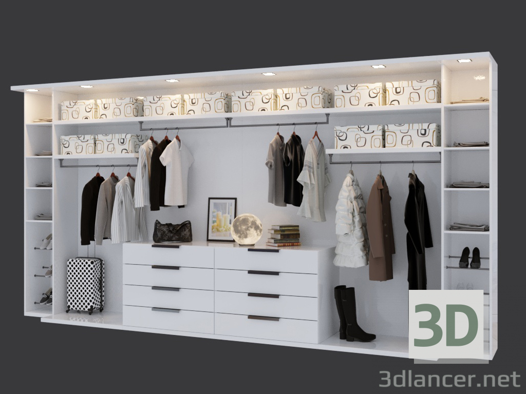 modello 3D di Guardaroba femminile comprare - rendering