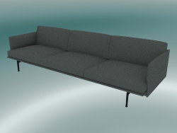 Sofa 3.5-seater Outline (Remix 163, Black)