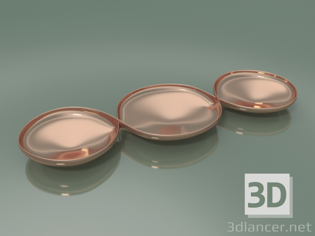 modello 3D Ciotola Salsiera (oro rosa) - anteprima