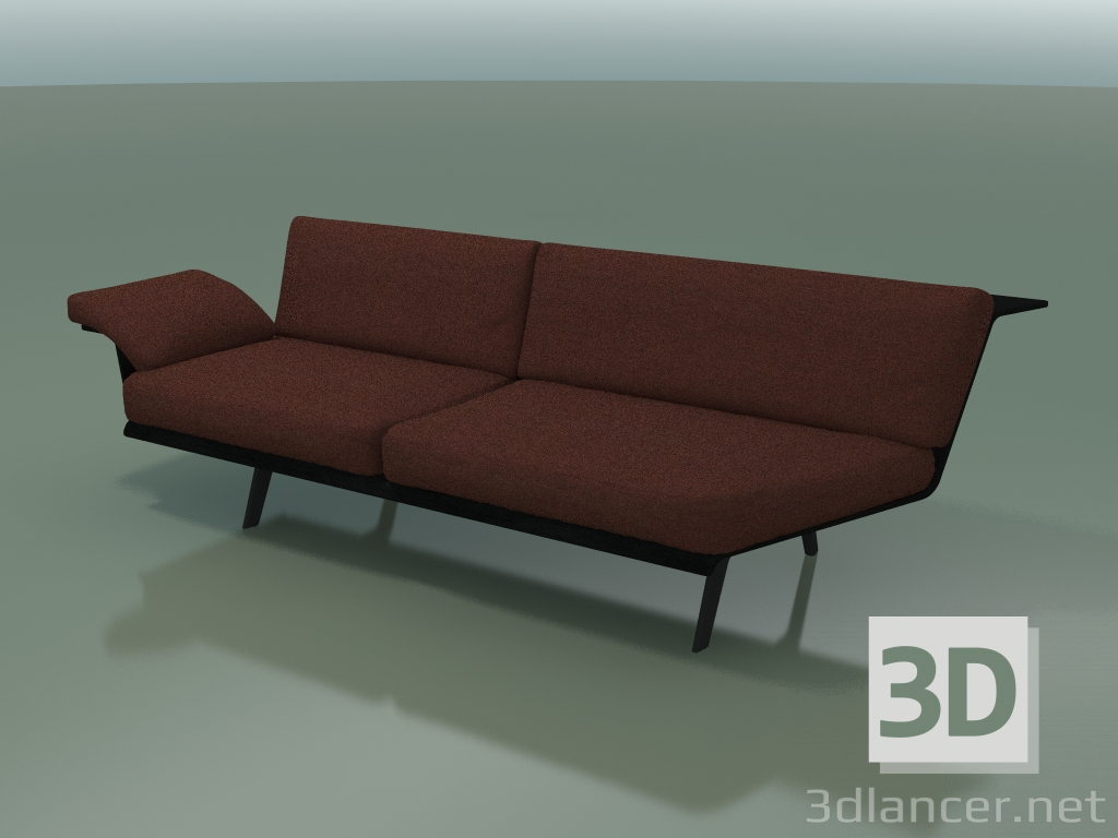 modèle 3D Module angulaire double Lounge 4412 (135 ° gauche, noir) - preview