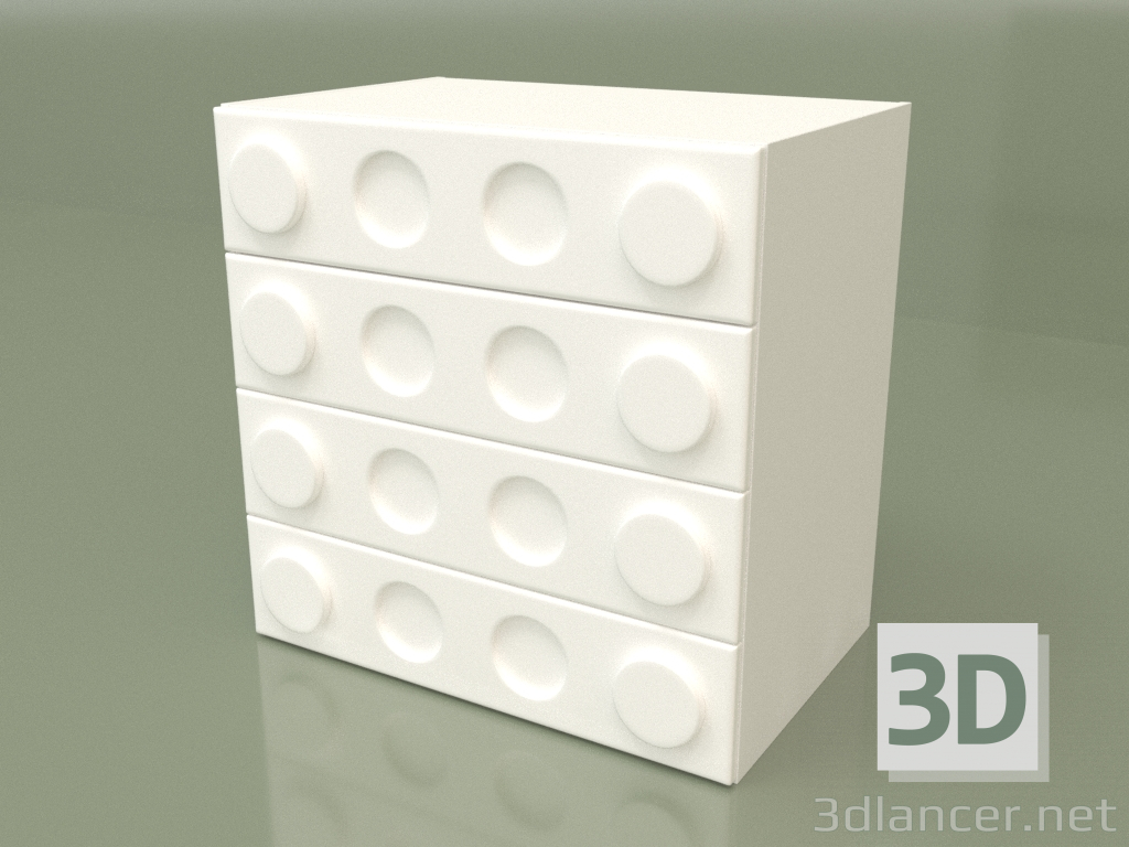 3d model Chest of drawers (White) - preview