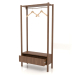 3d model Hanger in the hallway with a cabinet (with an open drawer, 800x300x1600, wood brown light) - preview