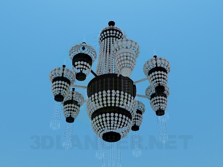 3d модель Шикарна кришталева люстра – превью 3d модель Шикарна кришталева люстра – превью