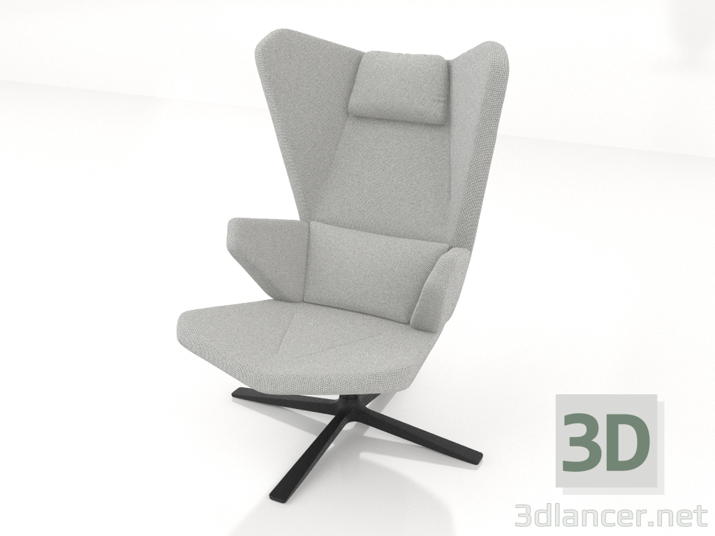 3d модель Крісло для відпочинку з металевою основою – превью