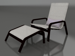 Крісло для відпочинку з високою спинкою та пуф (Black)