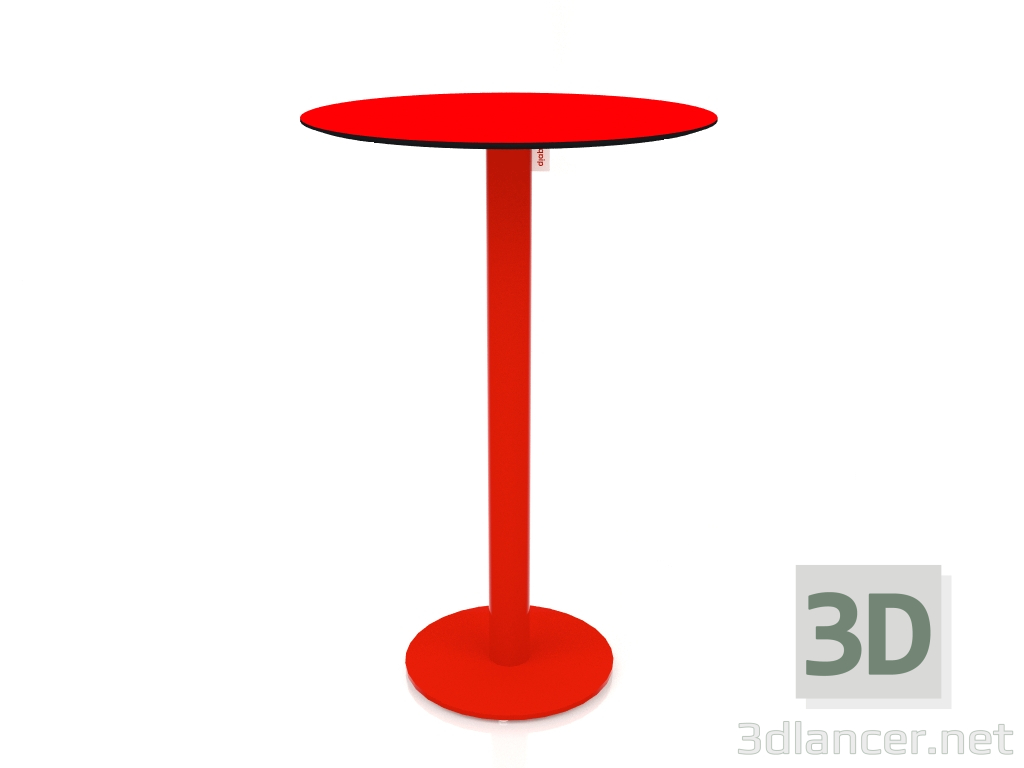 modèle 3D Table de bar sur pied colonne Ø70 (Rouge) - preview