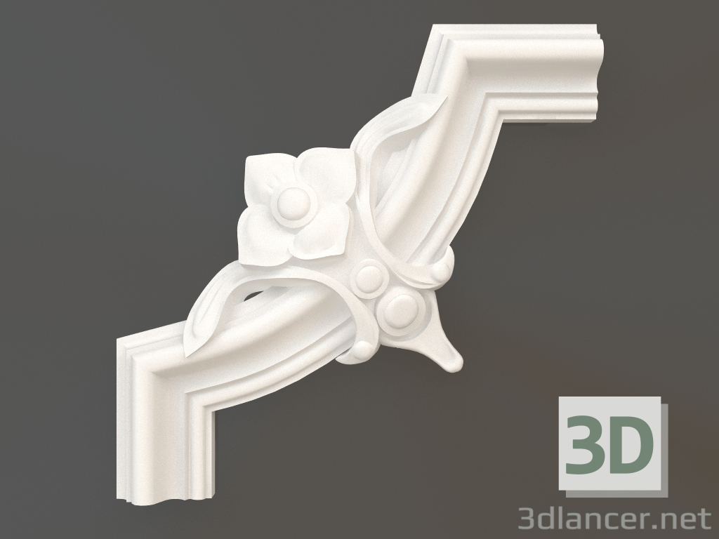 3d model Gypsum corner element DELH 019-8 (220x220x35) - preview