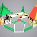 modello 3D Un Casa piccolo Il gonna diapositiva Il con sandbox - anteprima