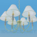 modello 3D Lampadario per cinque lampadine - anteprima