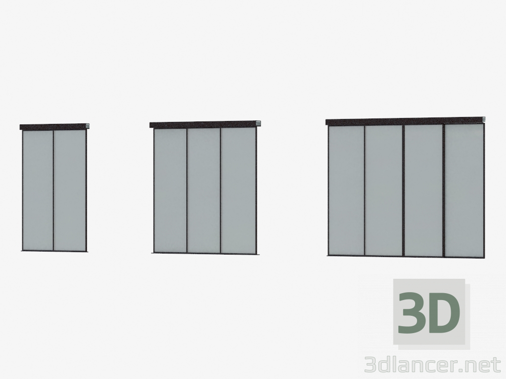 3d model Interroom partition of A6 (dark brown SSS silver) - preview