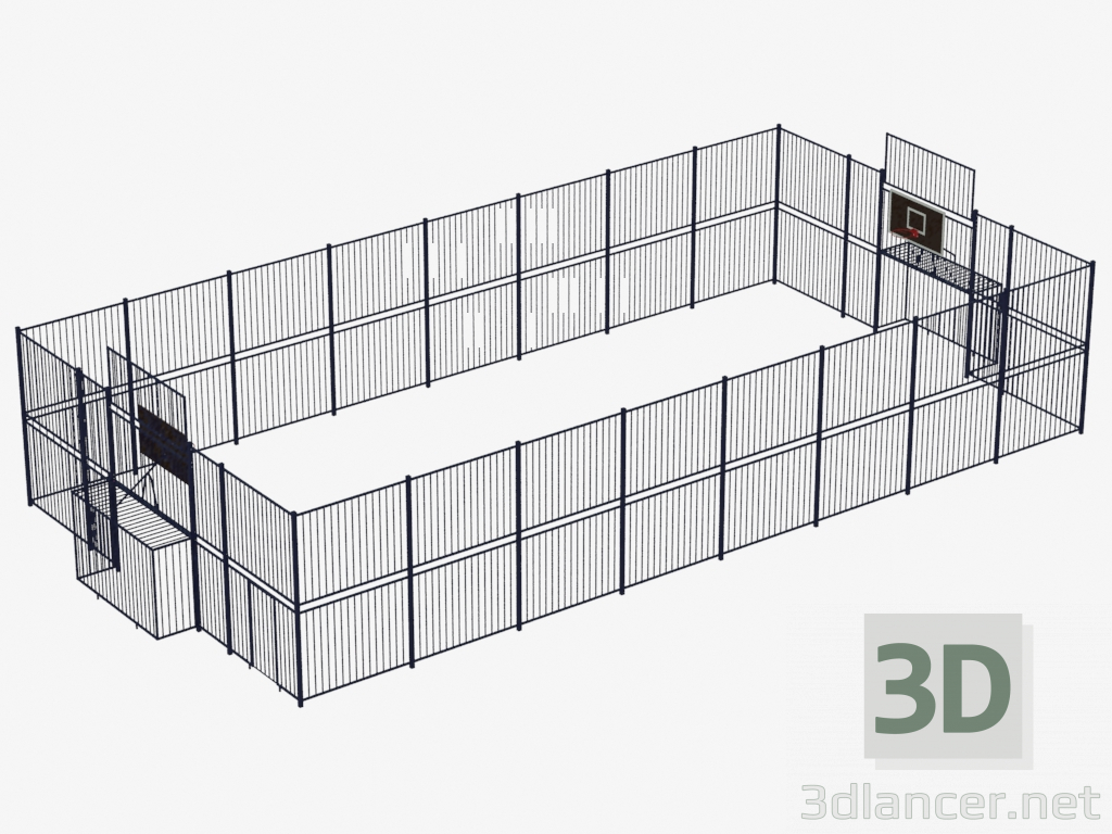 3d model Sports field fencing (25 × 13) (7939) - preview